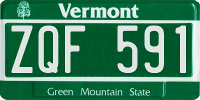 VT license plate ZQF591