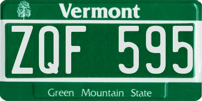VT license plate ZQF595