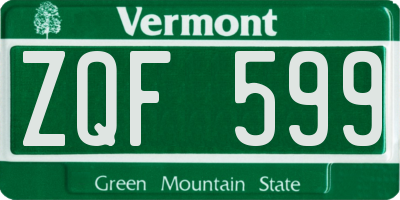 VT license plate ZQF599