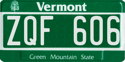 VT license plate ZQF606