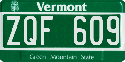 VT license plate ZQF609