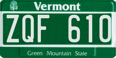 VT license plate ZQF610