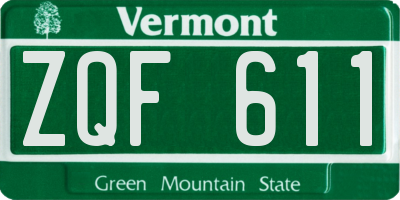 VT license plate ZQF611