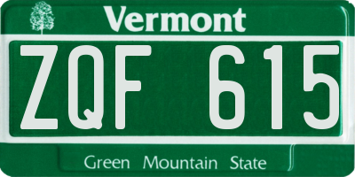 VT license plate ZQF615