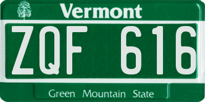 VT license plate ZQF616
