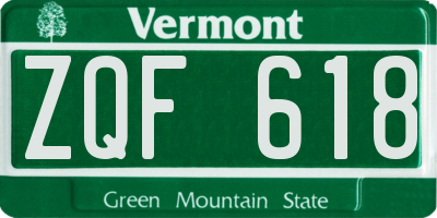 VT license plate ZQF618