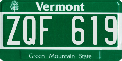 VT license plate ZQF619