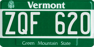 VT license plate ZQF620