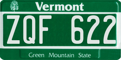 VT license plate ZQF622
