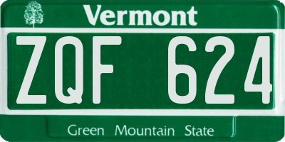 VT license plate ZQF624