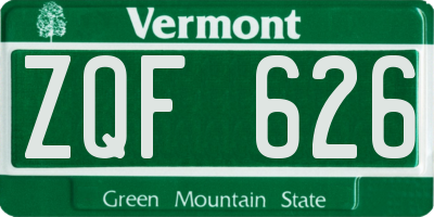 VT license plate ZQF626