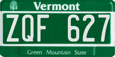 VT license plate ZQF627