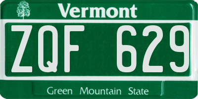 VT license plate ZQF629