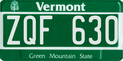 VT license plate ZQF630