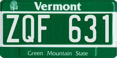 VT license plate ZQF631