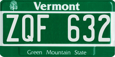 VT license plate ZQF632