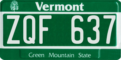 VT license plate ZQF637
