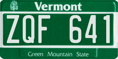 VT license plate ZQF641