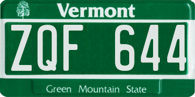 VT license plate ZQF644