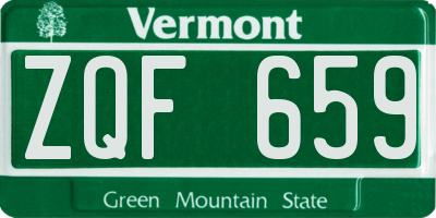 VT license plate ZQF659
