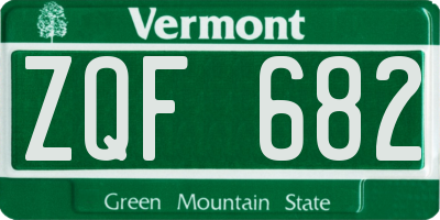 VT license plate ZQF682