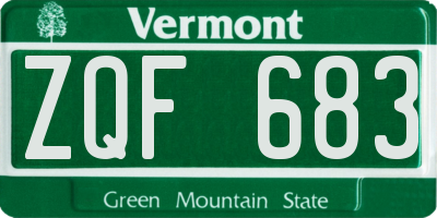 VT license plate ZQF683