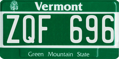 VT license plate ZQF696