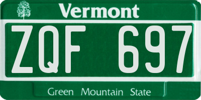 VT license plate ZQF697