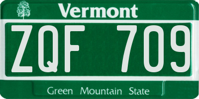 VT license plate ZQF709