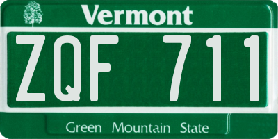 VT license plate ZQF711