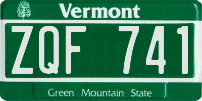 VT license plate ZQF741