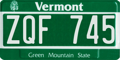VT license plate ZQF745