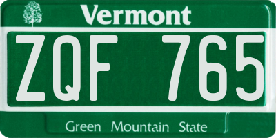 VT license plate ZQF765