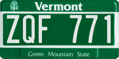 VT license plate ZQF771