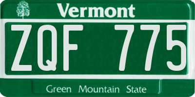 VT license plate ZQF775