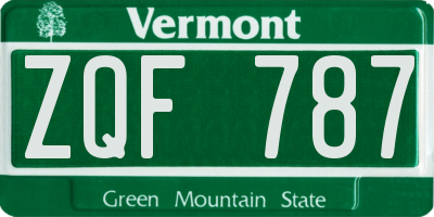 VT license plate ZQF787