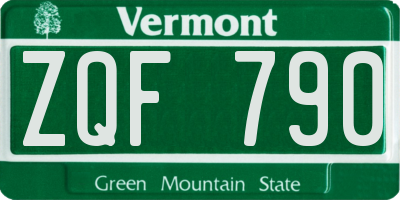 VT license plate ZQF790