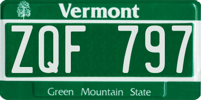 VT license plate ZQF797