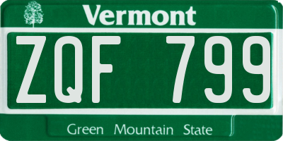 VT license plate ZQF799