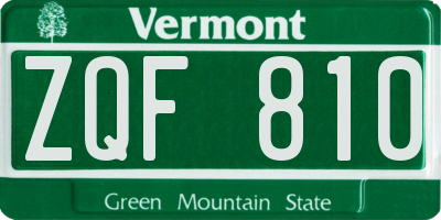 VT license plate ZQF810