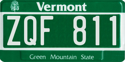 VT license plate ZQF811