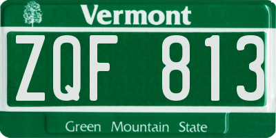 VT license plate ZQF813