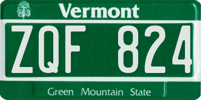 VT license plate ZQF824
