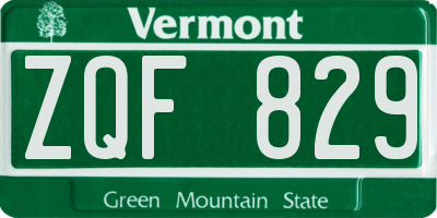VT license plate ZQF829