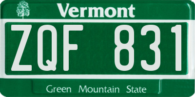 VT license plate ZQF831