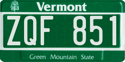 VT license plate ZQF851