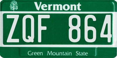 VT license plate ZQF864
