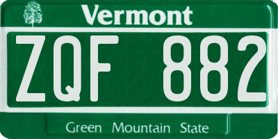 VT license plate ZQF882