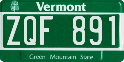 VT license plate ZQF891