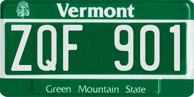 VT license plate ZQF901